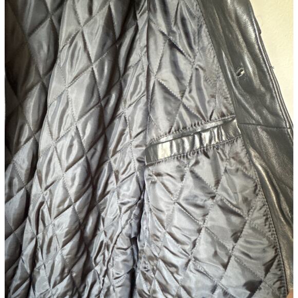 J Ferrar Men’s Size XL Black Leather Button Front Jacket Lined READ - Picture 6 of 9